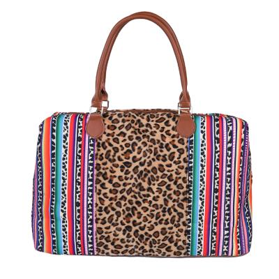 China Madame Wholesale Serape Leopard Sailor Bag Girls Travel Shoulder Tote Bag Overnight Bag For Women for sale