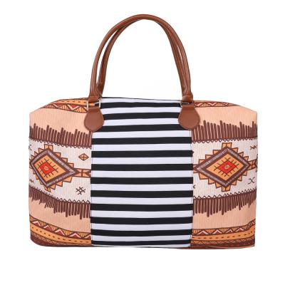 China Lady Large Capacity Western Vintage AztecTribal Women Ladies Weekend Canvas Luggage Duffle Tote Shoulder Travel Bag for sale