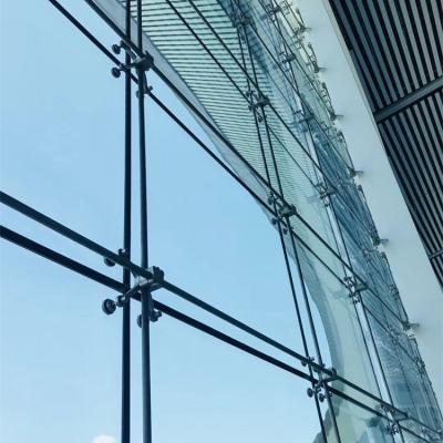 China Factory profile modern aluminum frameless laminated glass translucent design glazed curtain wall wall for sale