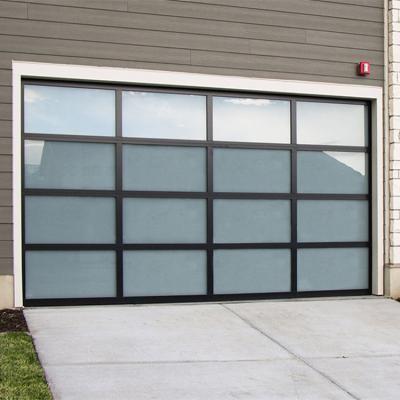 China Universal Remote Control Automatic Roll Up External House Insulated Garage Glass Door for sale