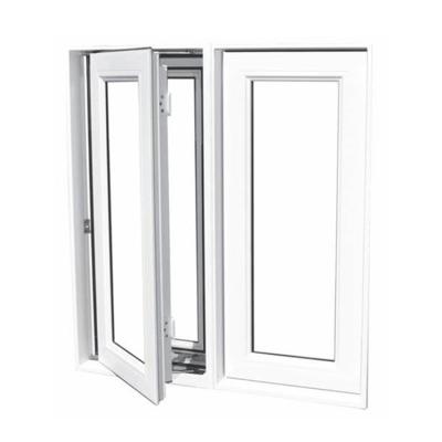 China Swing House 3 Panel Thermal Cut PVC Upvc Ultra Clear Casement Glass Windows for sale