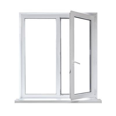 China Swing 2 panel insulated pvc upvc plastic sound proof glass casement windows for sale