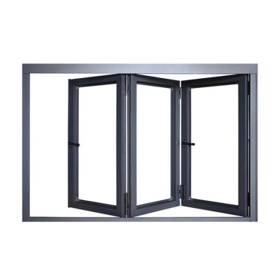 China Cheap Residential Housealuminum Glass Screen Alloy Bifold Frame Vertical Folding Windows for sale