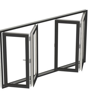 China Folding Screen Cheap Finished Home Residential Slim Frame Aluminum Alloy Double Glazed Folding Windows for sale