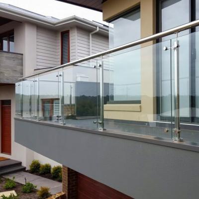 China Modern Glass Balustrade Balcony Glass Railing Frameless Glasses Fence Stainless Steel Terrace Glass Balustrade for sale