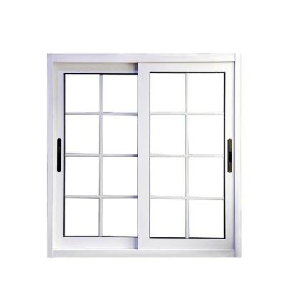 China Sliding Grill Design French Frame Tempered Glass Aluminum Sliding Window for sale