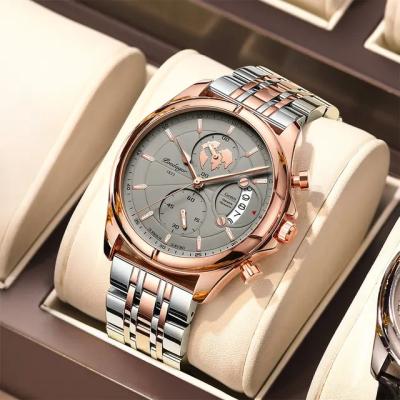 China High Quality Chronograph Poedagar Top Watch For Men Classic Stainless Steel Waterproof Luminous Quartz Watch Men Wrist Watches for sale