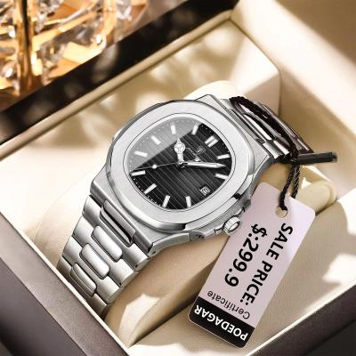 China Day/date Poedagar 2023 hot sale business quartz watches luxury stainless steel men watch waterproof luminous watch for men for sale