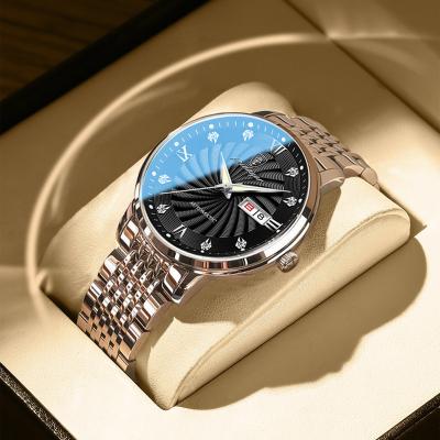 China Full Calendar Poedagar Fashion Business Men's Wrist Watches Stainless Steel Quartz Watches Waterproof Calendar Watch For Wholesale Men's Relojes for sale