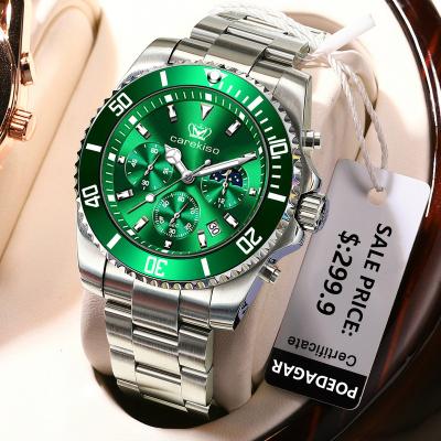 China Fashion Chronograph Poedagar Chronograph Watches Men Wrist Waterproof Stainless Steel Quartz Watches Luminous Calendar Watch For Men for sale