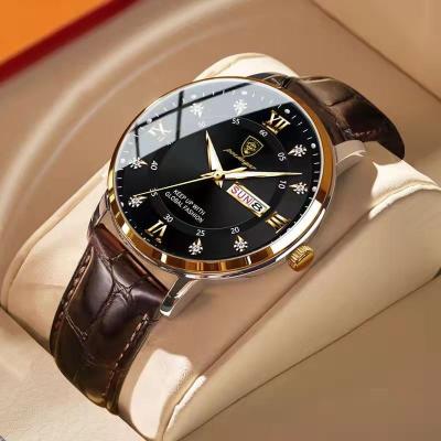 China Poedagar Day/Date Watch For Men Fashion Quartz Watches Waterproof Luminous Diamond Leather Watches Men Wrist calendar relojes hombre for sale