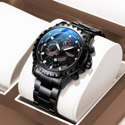 China Mechanical Chronograph Poedagar Sport Chronograph Mens Wristwatches Waterproof Quartz Leather Watches Class Watch For Men Relojes for sale