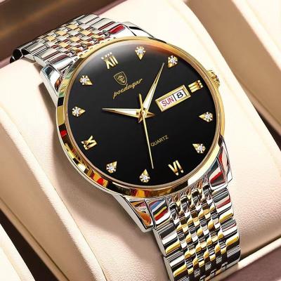 China Full Calendar Poedagar Fashion Business Watch Men Wrist Waterproof Luminous Quartz Watches Stainless Steel Watch For Date Men's Relojes for sale