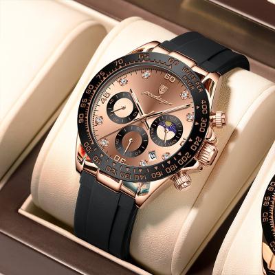 China Poedagar 2023 Chronograph Men Watch Silicone Belt Waterproof Luminous Date Watches Men Wrist Clock Chronograph Quartz Fashion Opp Bag Alloy for sale