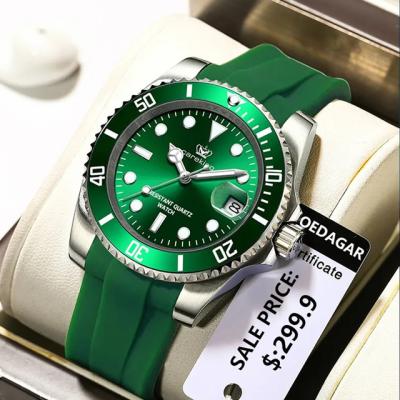 China Hot Selling Montre Homme Fashion Silicone Full Band Wrist Watch Poedagar Calendar Waterproof Luminous Quartz Watch For Men With Calendar for sale