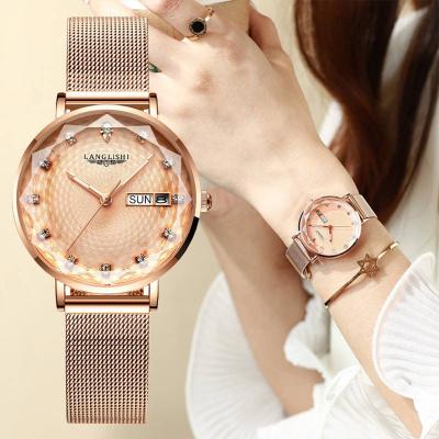 China Automatic Ladies Watchwrist Calendar Stainless Steel Mesh Belt Quartz Watches Waterproof Date Poedagar Women Quartz Watches With Diamond for sale