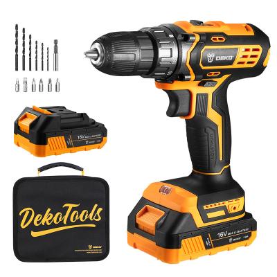 China DEKO DKCD16XL01-B5S2 Cordless Drill 0-1350rpm DKCD16XL01-B5S2 Battery Cordless Drill 16v Power Drill for sale