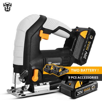 China DEKO DKJS20Q2C 20V Cordless Speed ​​Dial Jig Saw LED Light Adjustable Speed ​​Electric Saw with Allen Wrench Metal Ruler Blades for sale