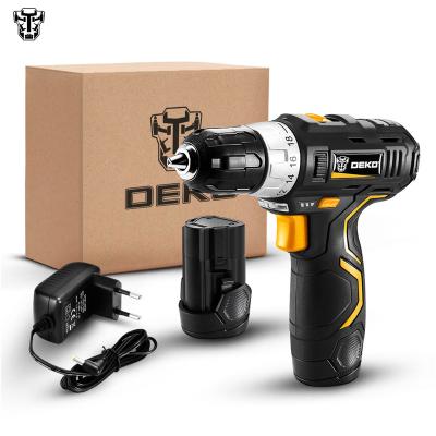 China DEKO GCD Series 12V DU3 SET2 Cordless Screwdriver Drill DC Li-ion Battery 3/8-inch (0.8-10mm) for sale