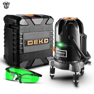 China ABS+Metal DEKO DKLL502 SET2 5 Line 6 Points 360 Degree Adjustment Green Laser Level Horizontal&Vertical Visibility& Higher Precision for sale