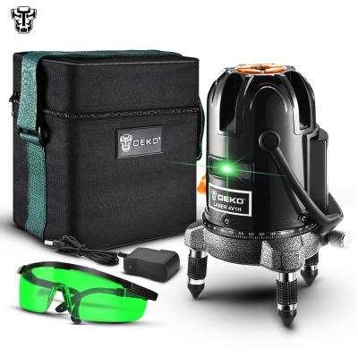 China ABS+Metal DEKO LL57G-S2 SET2 5 Lines 6 Point Tilt Mode Universal Cross Line Green Level Laser Can Work With Detector for sale