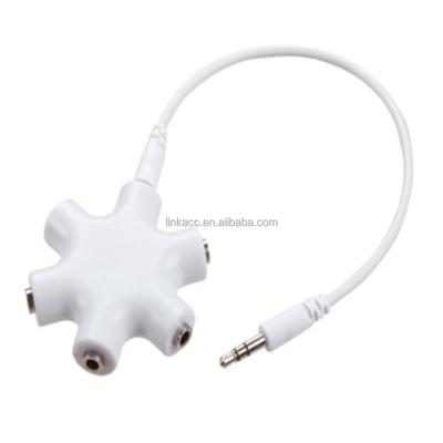 China ACCAV039 Multimedia 5 Ports Around Earphone Splitter With 3.5mm Audio Cable M/M for sale