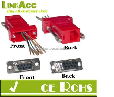 China audio & Visual DB9 Female to RJ45 Jack Modular Adapter Red for sale