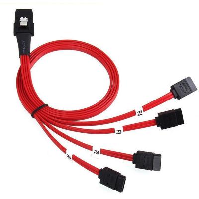 China Mini SAS SFF-8087 36P HDD 4 Hard Drive To SATA 7Pin HDD Hard Drive Splitter Cable 3ft for sale