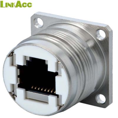 China Waterproof female round Ethernet linkjc connector RJ45 coupler for sale