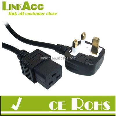 China UK Construction Mains C19 Mains Power Supply Uninterrupted UPS Mains Cable for sale