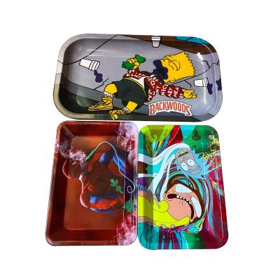 China Eco-friendly kush lite rectangle tin product china metal men 18x14 rolling tray eco-friendly rolling tray for sale