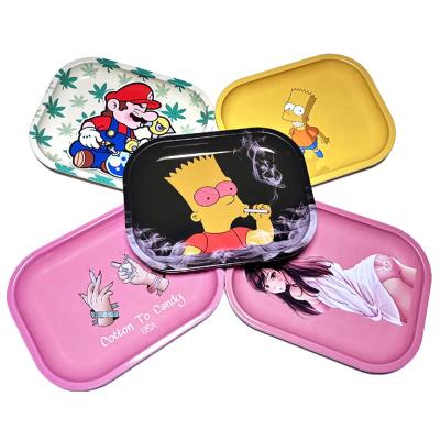 China China Custom Eco - Friendly Metal Rolling Tray Eco - Friendly Multi - Color Serving Tray for sale