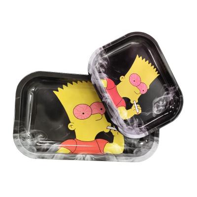 China Hot Sale High Quality Eco-friendly Tobacco Tin Rolling Tray Smoking Small Empty Metal Rolling Tray for sale