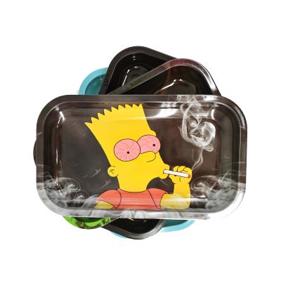 China Eco-friendly r a w girl rolling tray for women led paper r tanle rolling tray a w metal creative rolling tray for sale