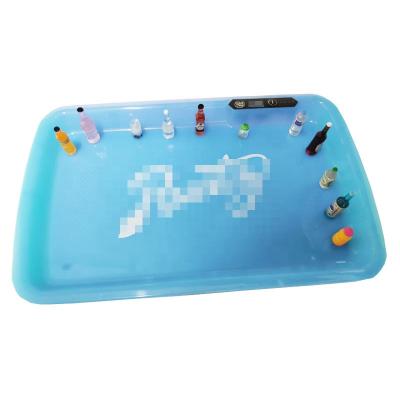 China Eco-Friendly Customs Wholesales Lead Light Rolling Tray Runts Tray With Led Light Rolling Tray for sale