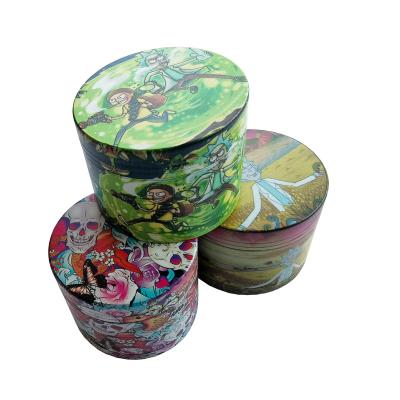 China Eco-Friendly Metal Trays With 4 Layer Electric Grinders Sets Wholesale Custom Herbal Tobacco For Wood Logo 55mm Tall for sale