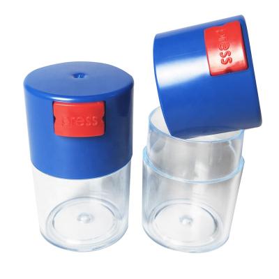 China Eco-friendly Wholesale Airtight ABS Vacuum Herb Storage Container Tobacco Weed Stash Plastic Smoking Jar for sale