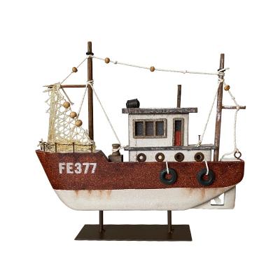 China Handmade America YBOX Sea Style POS Boat Home Decor Table-top Vintage Decor American Gift with Light for sale