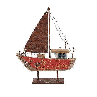 China American YBOX vintage boat gift colorful bon voyage home decor iron wood and wooden boat for sale