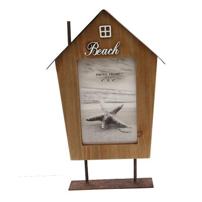 China Hot Selling American Ocean Style Craft Wooden Photo Frame Picture Frame Standing Small Home Decor for sale