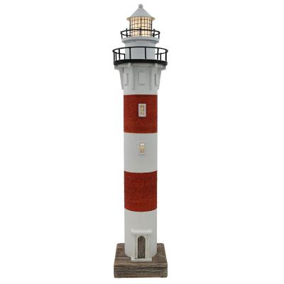 China Europe YBOX Red and White Handmade Lighthouse Vintage Lighthouse Elegant Home Decor for sale