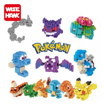 China Nano block toy hot selling different material eco-friendly pokemon go smart diy action numbers toy for sale