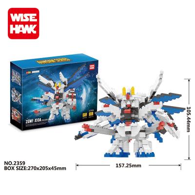 China Wisehawk Eco-friendly Material Manufacturer Plastic Connecting Gundam Figure Nano Block Toys for sale