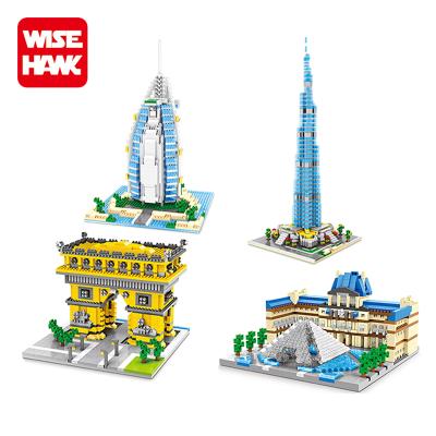 China Intelligence Development Wisehawk Boy Mini Block Architecture 3d Models Famous Buildings For Kids for sale