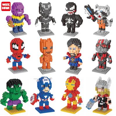 China Marvel Intelligence Development Mini Wisehawk Building Block Toys Superhero Plastic Figure Assembly For 6 Years for sale