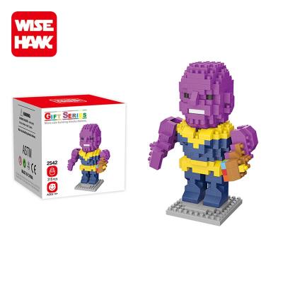 China Intelligence Development Wisehawk Building Block Plastic Nano Toys Compiled Superhero Thanos Action Figure for sale