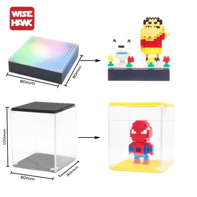 China Hot Selling Mini Block Display Box Micro Block Display Box Diamond Block Transparent Case for sale