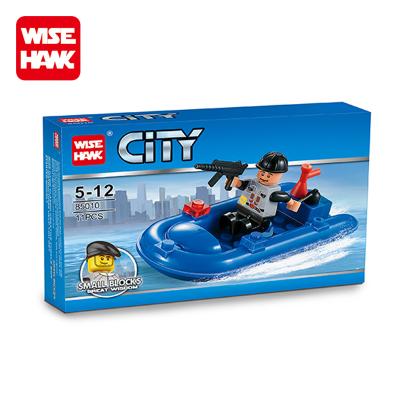 China Intelligence Development Wisehawk New Build Mini Building Block Water Boat Toy Plastic Boats for sale