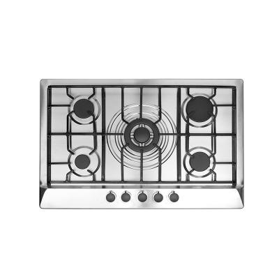 China Newest Hot Selling Hotel Stainless Steel Built In Gas Stove Gas Hob 5 Burner for sale