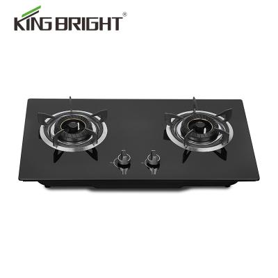 China Household Kitchen Appliances 2 Burner Stove LPG/NG Gas Stove Built-in Tempered Glass Gas Hob for sale